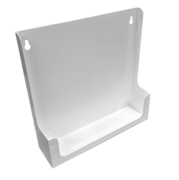 Steel holder for Cinderella Incineration Toilet bowl liners, accommodating 500 liners, white, size 280x280x70 mm, durable and efficient.