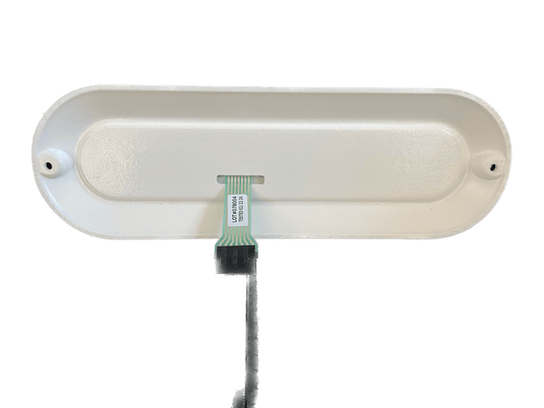 Cinderella® Travel Control Panel in white, featuring a connection cable and mounting holes for easy installation.