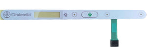 Cinderella® control panel with LCD display, designed as a replacement for older models, featuring intuitive buttons.