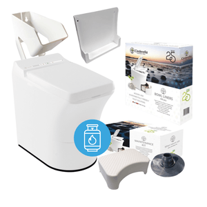 Cinderella Incineration Toilet Freedom Gas Complete Bundle with Urinal and Accessories for Efficient Waste Management