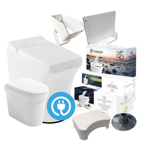 Cinderella Comfort Electric Incineration Toilet Bundle with Urinal, maintenance kit, and ventilation set for efficient waste disposal.