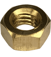 Brass nut M8.85-1.25 for securing toilet seats, showcasing durability and strength in a golden finish.