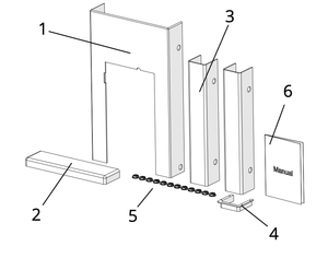 Components of the Cinderella® Travel Build-In-Box, including hardware and installation manual for easy setup.