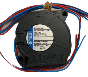 ebm-papst RLF35-81/2NR 12V DC fan with electrical wiring, model number 7656066 B2, designed for efficient performance.