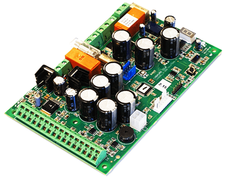 Preprogrammed circuit board for Cinderella Travel Caravan Gas-model with multiple components and connectors.