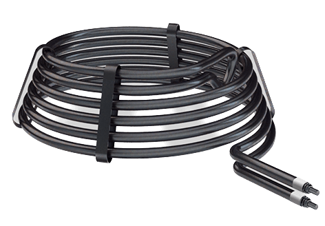 Cinderella® heater element assembly designed for 230VAC, made with corrosion-resistant Incoloy steel for durability.