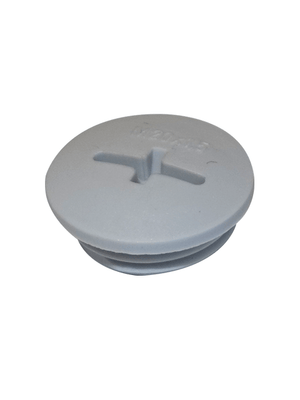 Cinderella Cover Cap M20, gray cap designed to protect the thermal switch on the right side of the toilet.